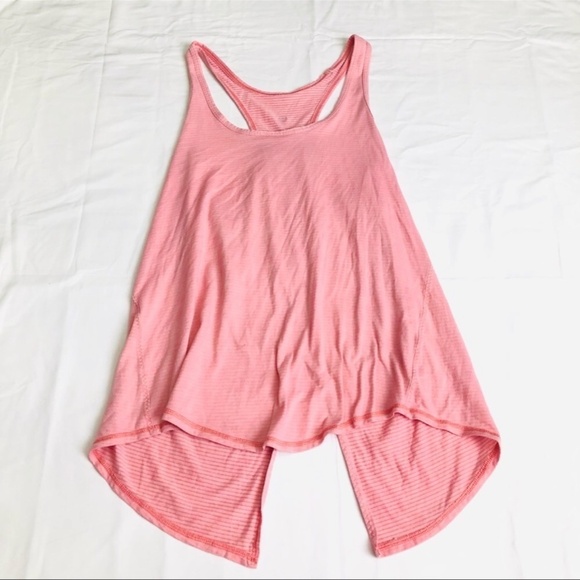 Lululemon Salute the sun split back tank pink stripe 11411 - Picture 4 of 8